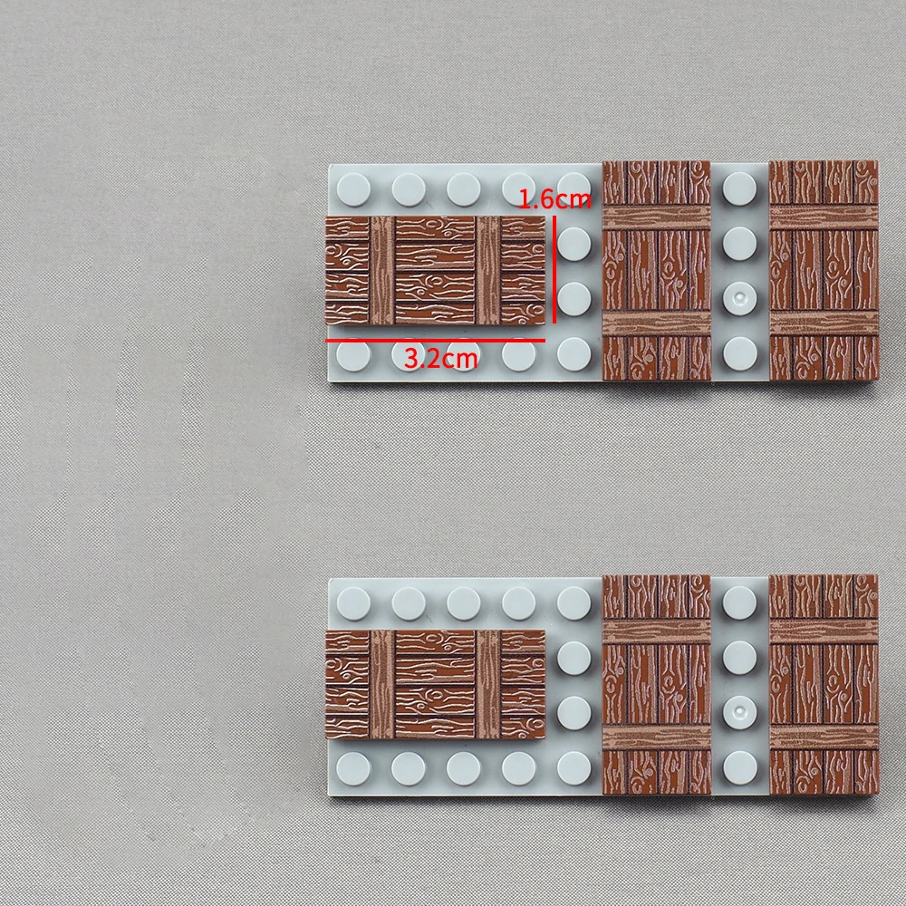 MOC 10PCS Teil Ziegel 87079 Gedruckt Holzmaserung Box Bord Muster Bausteine Holz Kiste Mit Streifen Partikel DIY Spielzeug geschenke