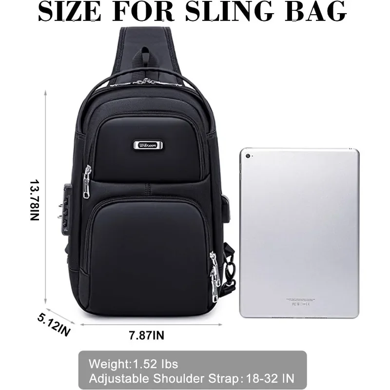 Anti-Theft Sling Bag, Crossbody Chest Bags Daypack for Men&Women, Casual One Shoulder Backpack bolsa masculina sac a main сумка