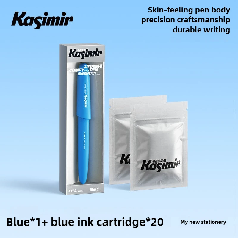 

Перьевая ручка Kasimir для студентов со сменными сине-черными чернильными картриджами для практики рукописного ввода, канцелярские принадлежности, школьные принадлежности