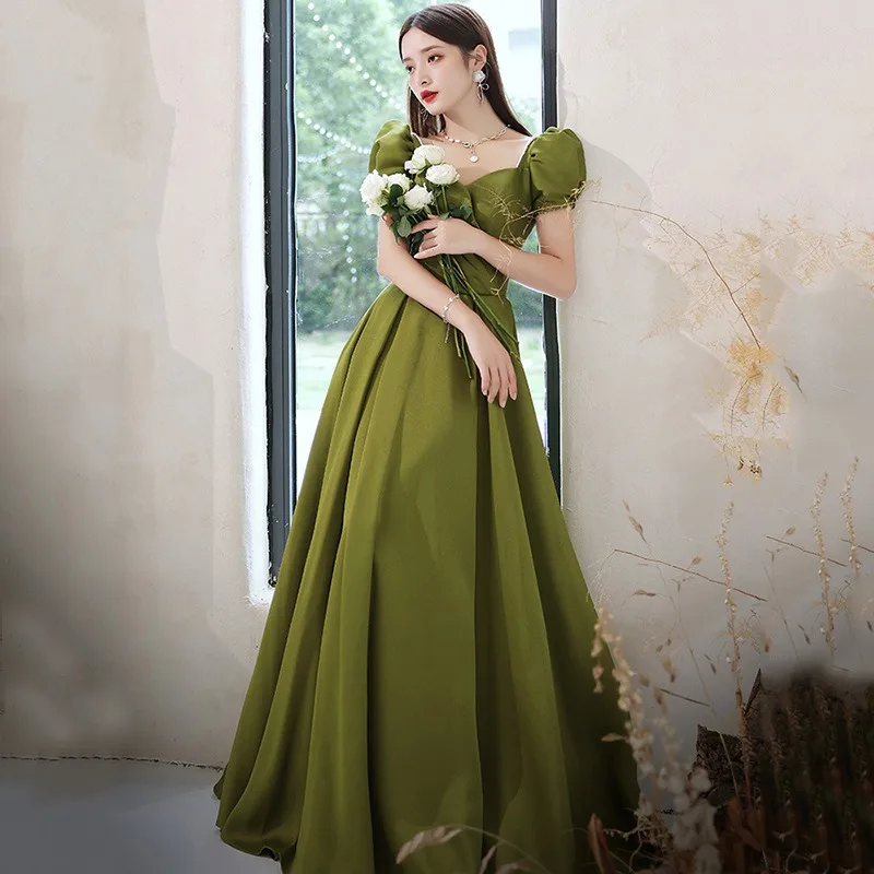 

2025 Women's New Summer One Shoulder Evening Dress Fashion Banquet Long Style Celebrity Dress Host Student Art Exam Dress