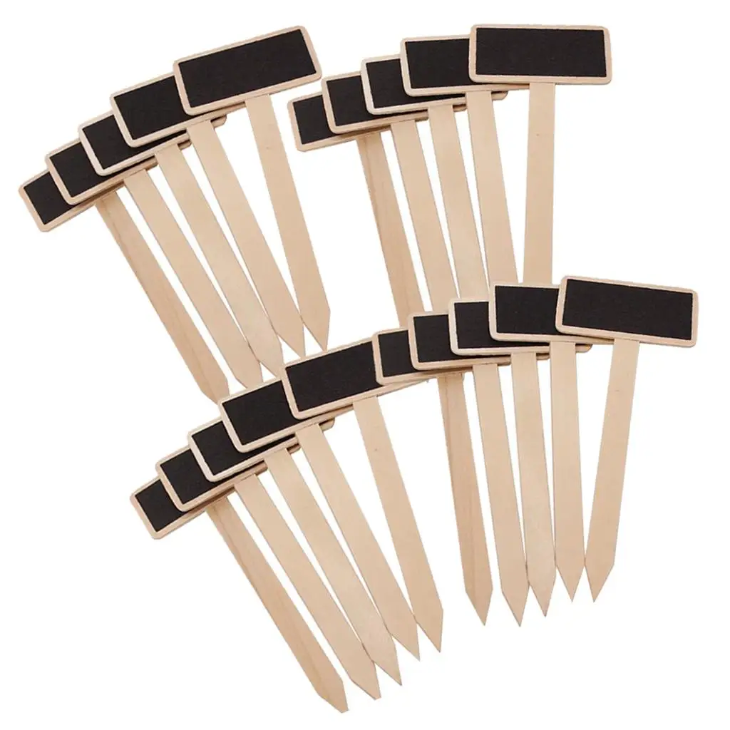 Reusable Wood Message Blackboard Mini Chalkboard Sign Board for Buffet Party Office Home Labeling