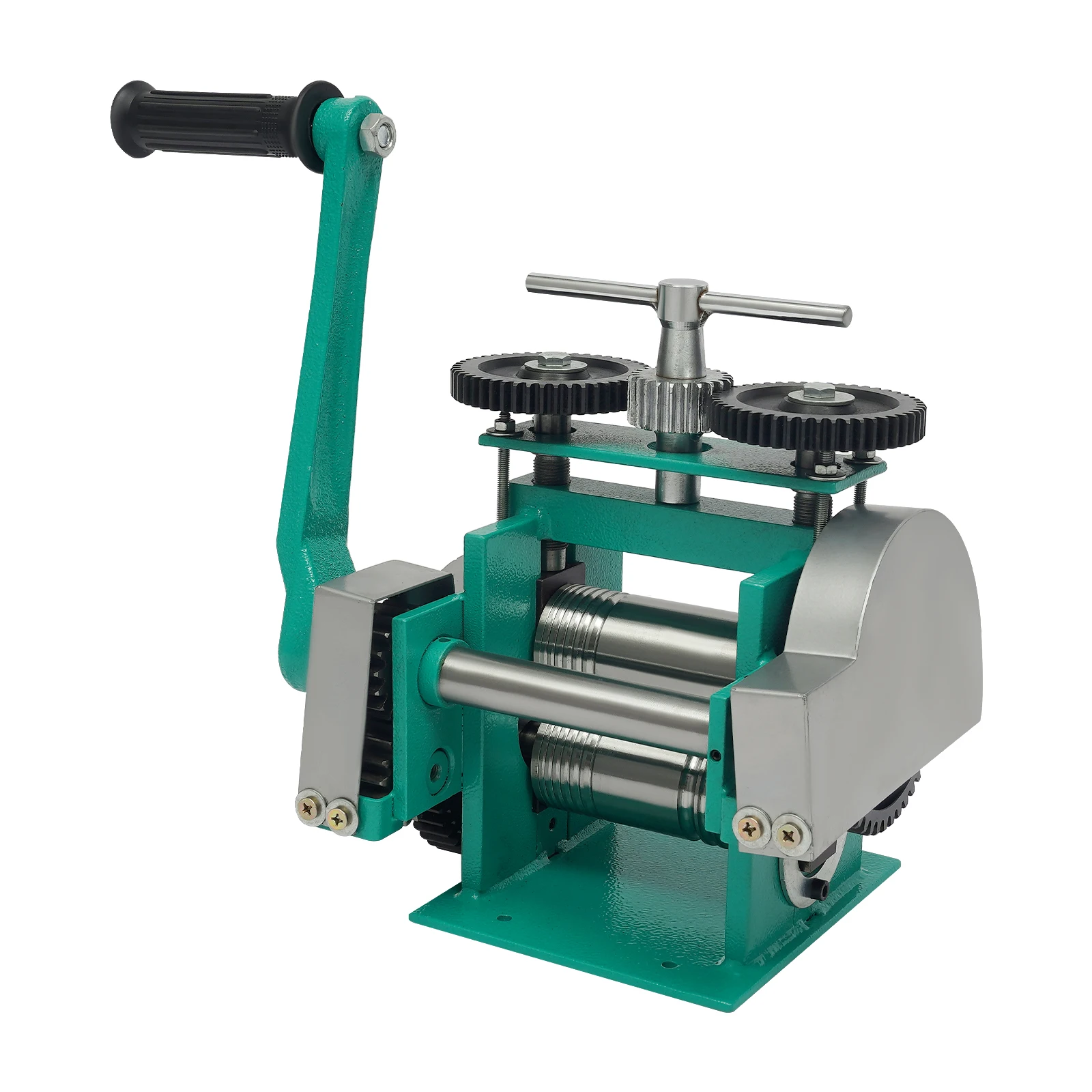 3-in-1 Jewelry Rolling Mill, Manual Jewelry Rolling Mill Machine , Sheet, Square Wire,Half-Circle Jewelry Press, 1:6 Gear Ratio