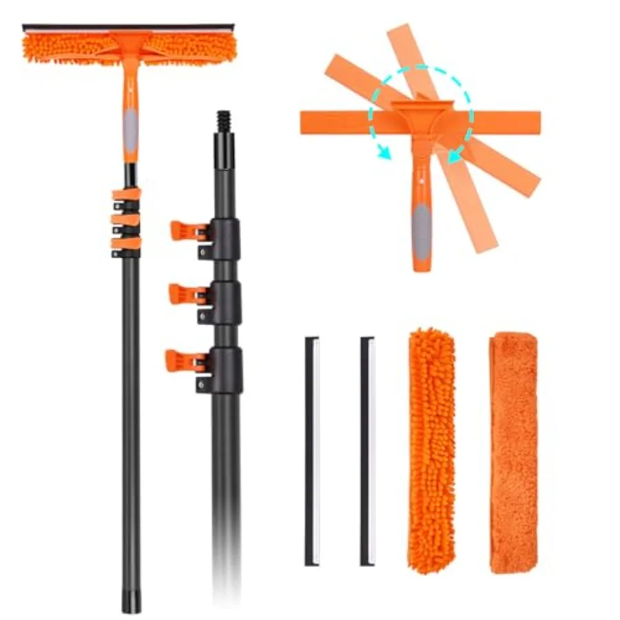 

Window Squeegee with Carbon Fiber Extension Pole for Home 3.5 to Window Cleaning Kit Tool Outdoor Lightweight Professional Wind