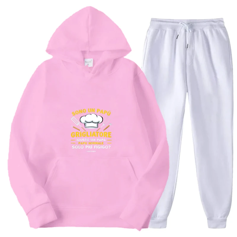 

Комплект с капюшоном, розовый принт шеф-повара, толстовка с рисунком Born to Cook и джоггеры для женщин, повседневная одежда, наряд для любителей приготовления пищи