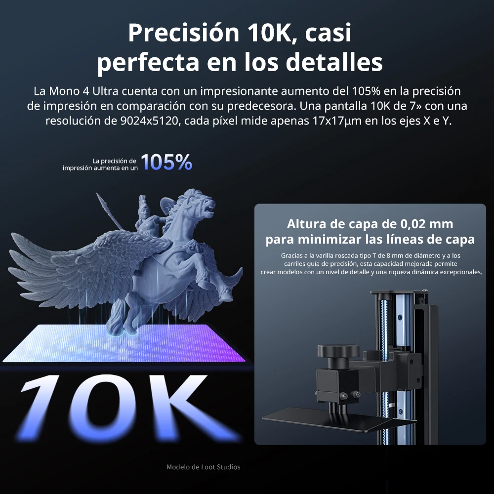 ANYCUBIC Photon Mono 4 Ultra impresora 3D 10K 7 ''pantalla de alta definición resina UV tamaño de impresión 3D de alta velocidad 236mm x 231mm x 430mm