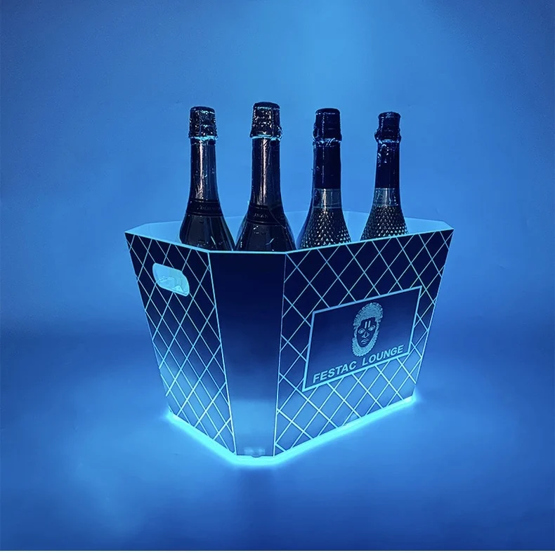 

Bar Luminous Ice Bucket LED Grid Ice Bucket Acrylic Large Capacity Champagne KTV Creative Beer Bucket
