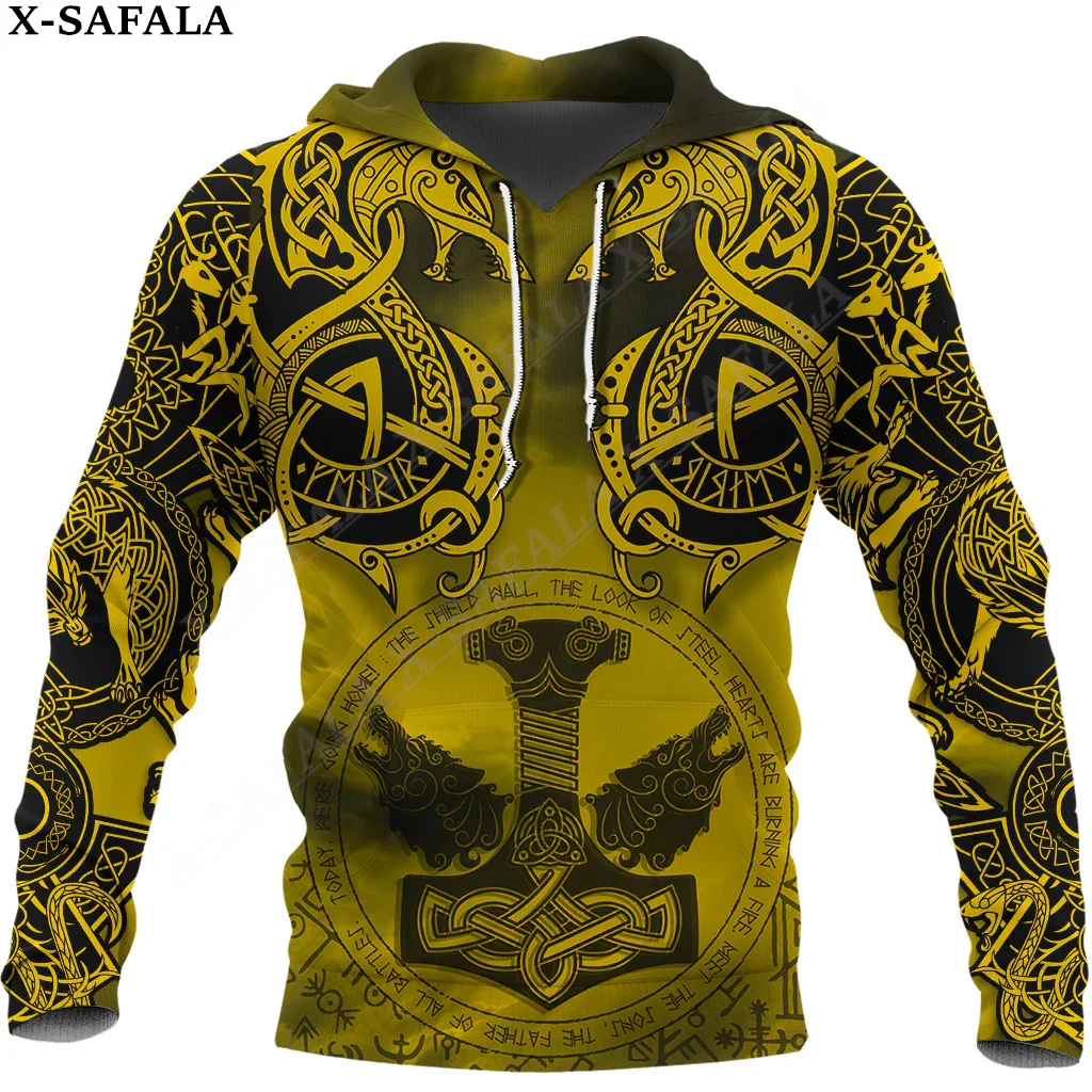 Celtic Raven Dragon Fenrir Mjolnir Hot 3D Print Zipper Hoodie Man Female Pullover Sweatshirt Hooded Jacket Jersey Tracksuits3