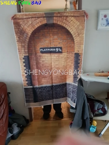 SHENGYONGBAO 맞춤형 비닐 벽돌 벽, 9 3/4 스테이션 사진 배경 소품, 빈티지 천국 마법 스튜디오 배경 SS-9051