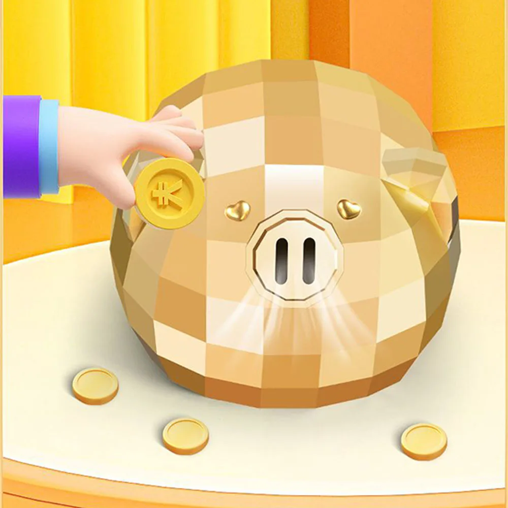 Safe Box Large Capacity Geometric Pig Hidden Safe Money Cash Storage Tank Adult Children Piggy Bank Household Saving Bank Box