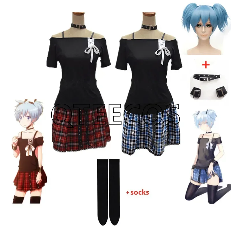 Anime Klaslokaal Shiota Nagisa Cosplay Kostuum Meisje Punk Uniformen Volledige Set Halloween Outfits Met Sokken