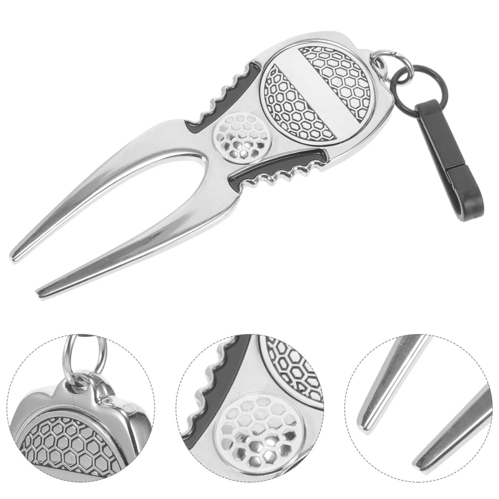 

Golf Green Fork Divot Tool Portable Golfing Ball Marker Accessories Metal Repair Outdoor Golfs