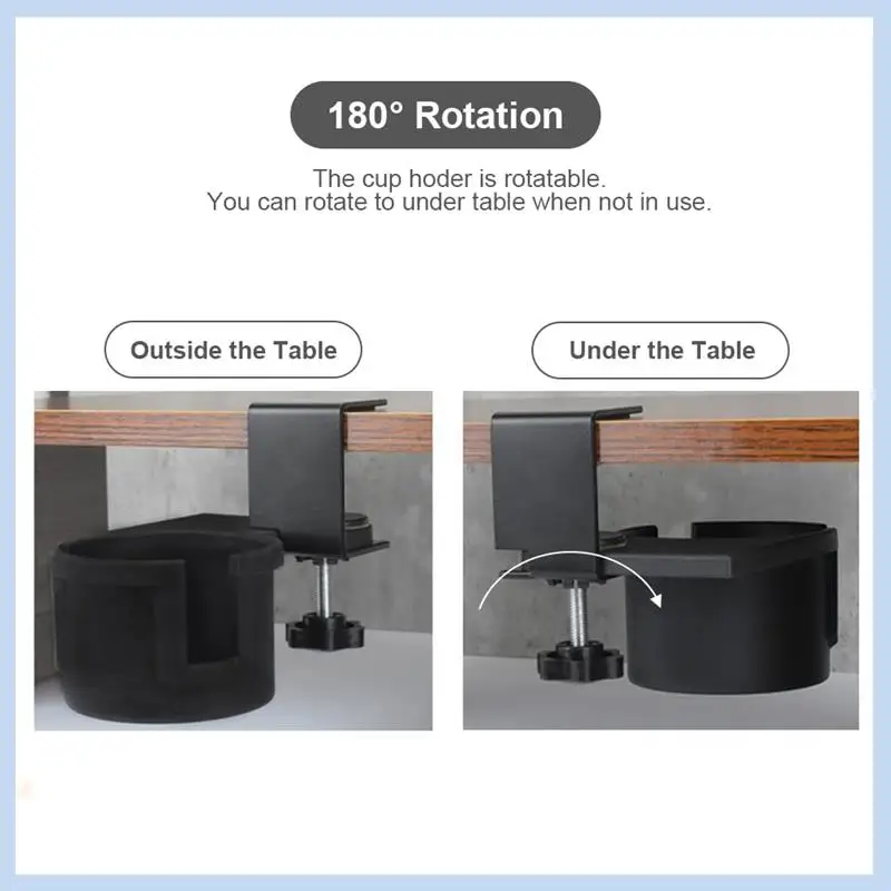 

AS63-Storage Desk Cup Holder Office Desktop Bracket Computer Desk Fixed Cup Holder Desk Storage Cup Holder