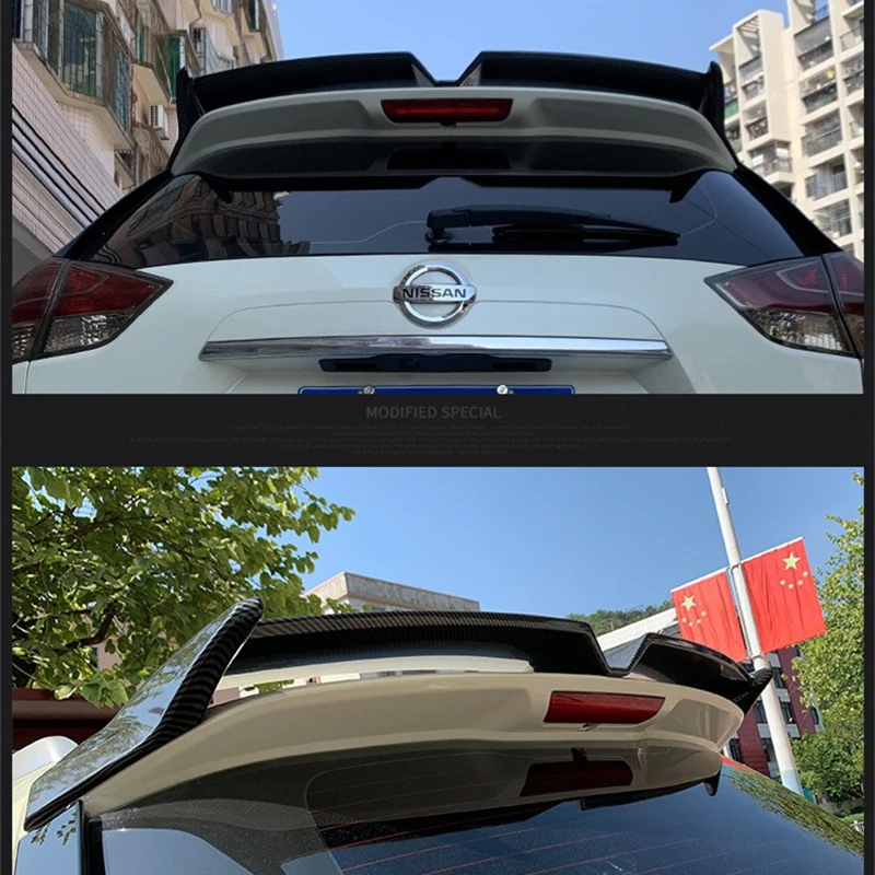 For Nissan X-Trail Rogue T32 Roof Spoiler 2014 - 2021 FRP / Carbon Fiber Material Car Rear Trunk Wing Accessories Body Kit