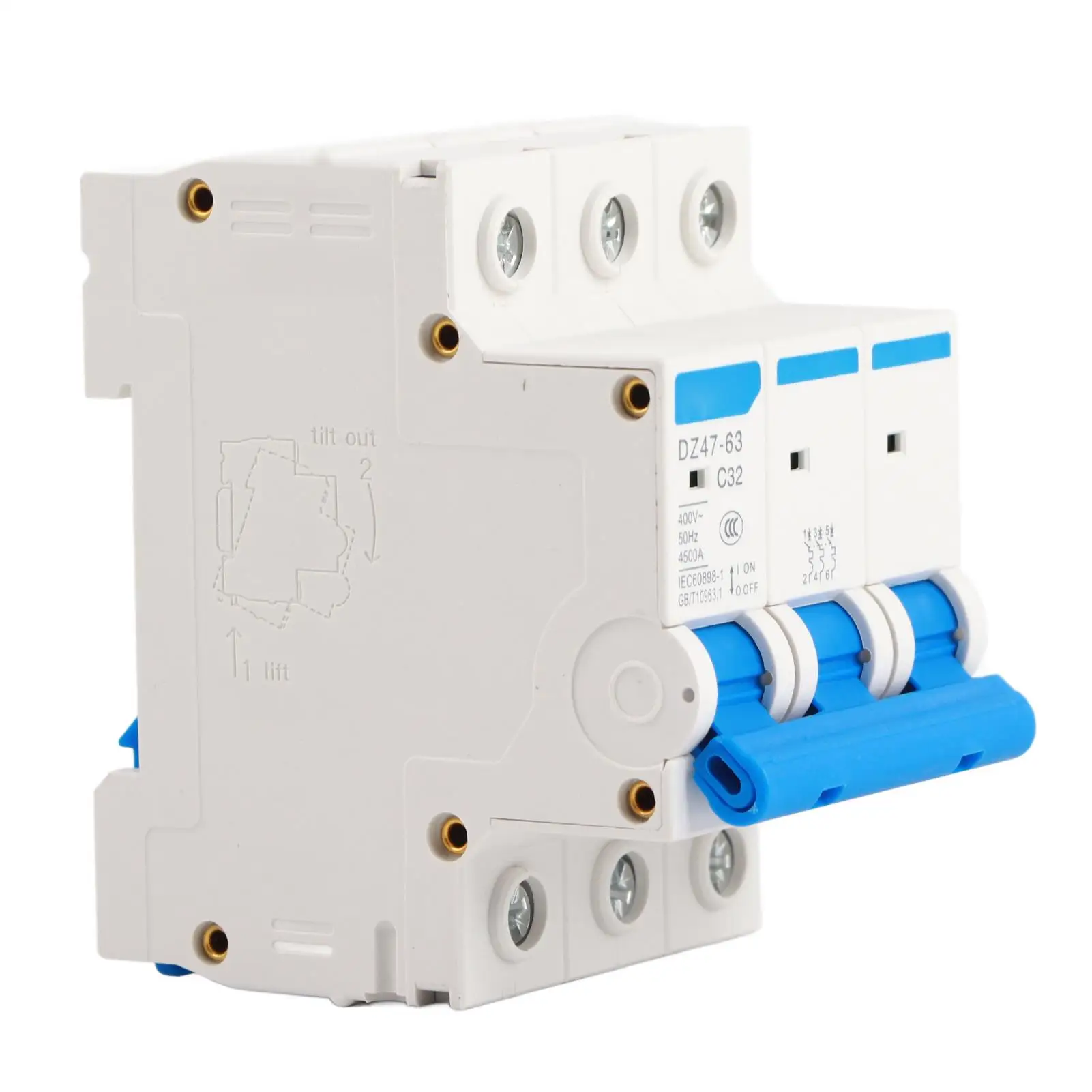 3P 32A 400V الأرض تسرب قطاع دارة الزائد حماية ماس كهربائى DZ47 63 مقاوم للماء مفتاح أمان كهربائي
