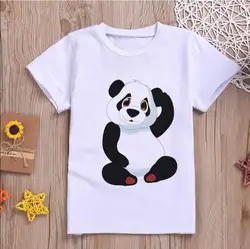 Crianças roupas dos desenhos animados t camisa para crianças verão topo t meninos meninas novidade panda doce tshirt o-pescoço unisex