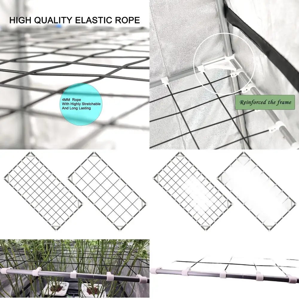 

Регулируемая эластичная сетка 2x4 для поддержки растений с опорами, предотвращает прилипание к стенам гроутента