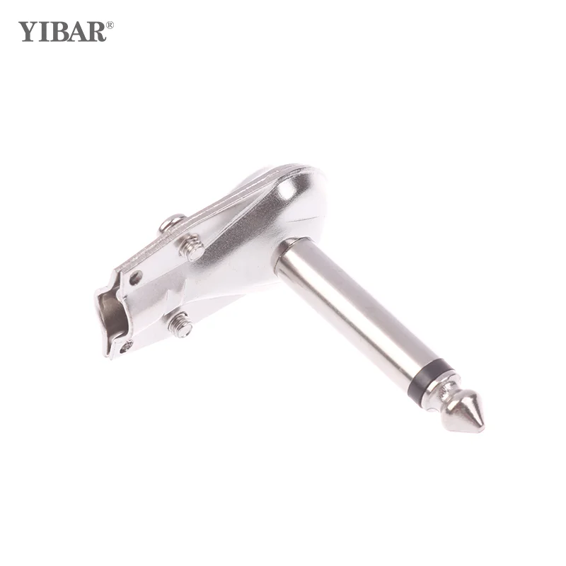 

6.35mm Mono Jack Right Angle Plug Flat Male Guitar Effects Pedal Connector Microphone Amplifier Connector