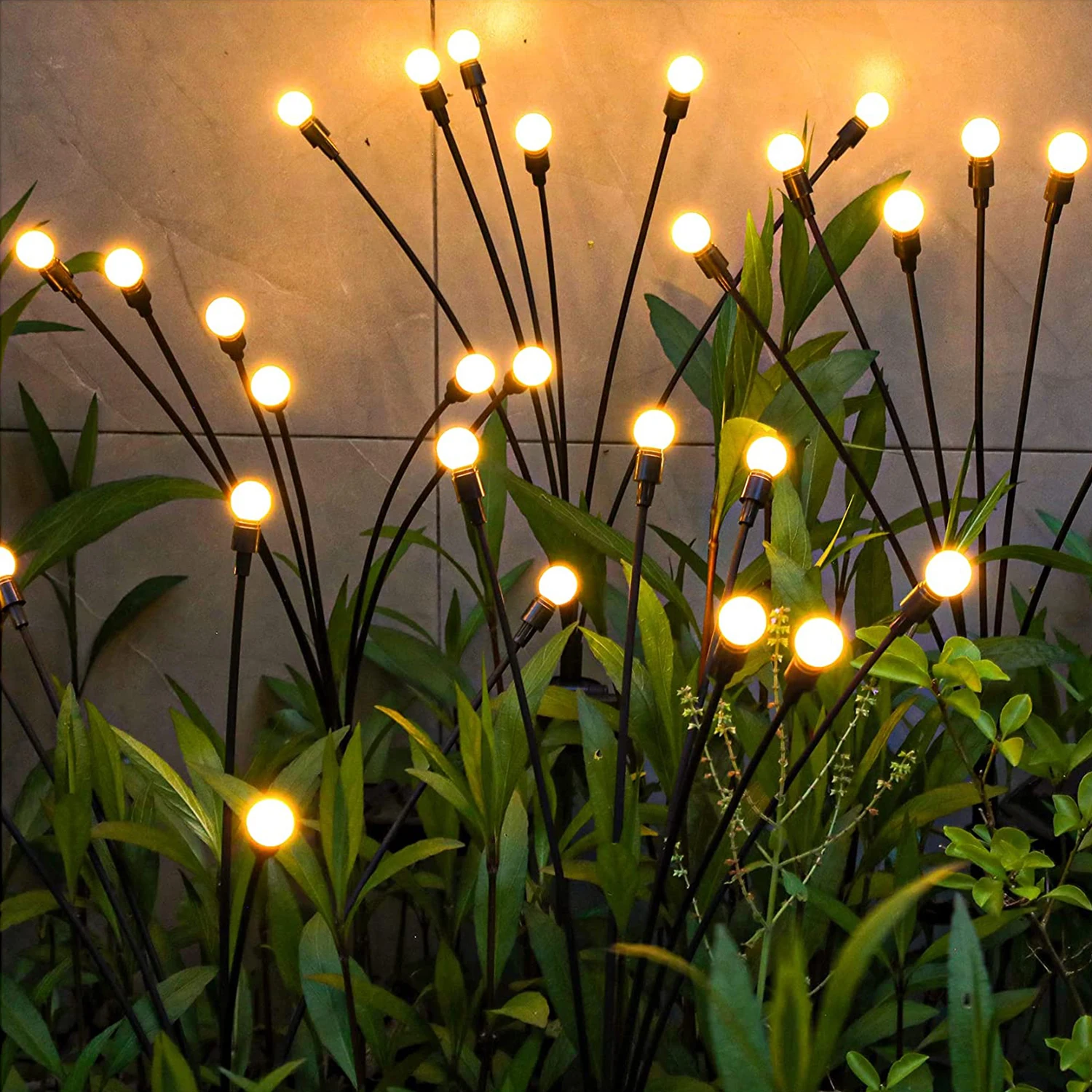 

2PCS Solar Garden Light LED Lighting Firefly Lights 6 Heads Outdoor Christmas Chain Lamp Blossom Festoon Party Home Decoration