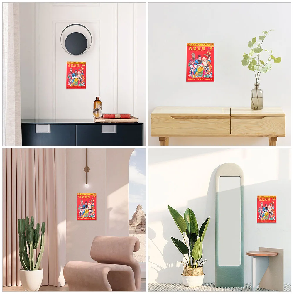 

2024 Lunar Calendar Year of Dragon Tearable Wall Calendar for Home Office Gift Traditional Chinese Decor Wall Lunar Calendars