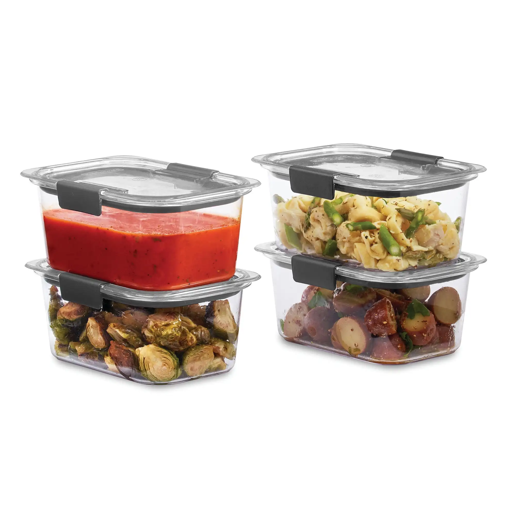 

Brilliance Food Storage Containers, 4.7 Cup, 4 Pack, Leak-Proof, BPA Free, Clear Tritan Plastic