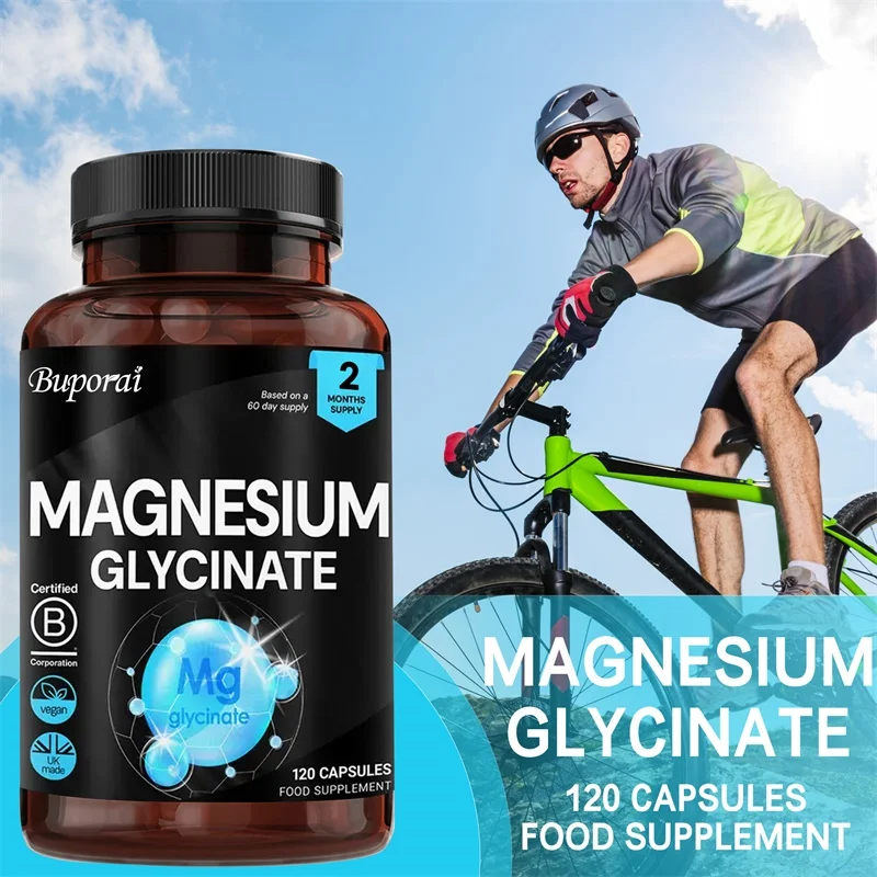 

Magnesium Glycinate Capsules - Supports Healthy Muscles, Heart, Nerves and Bones, Relieves Stress and Boosts Metabolism