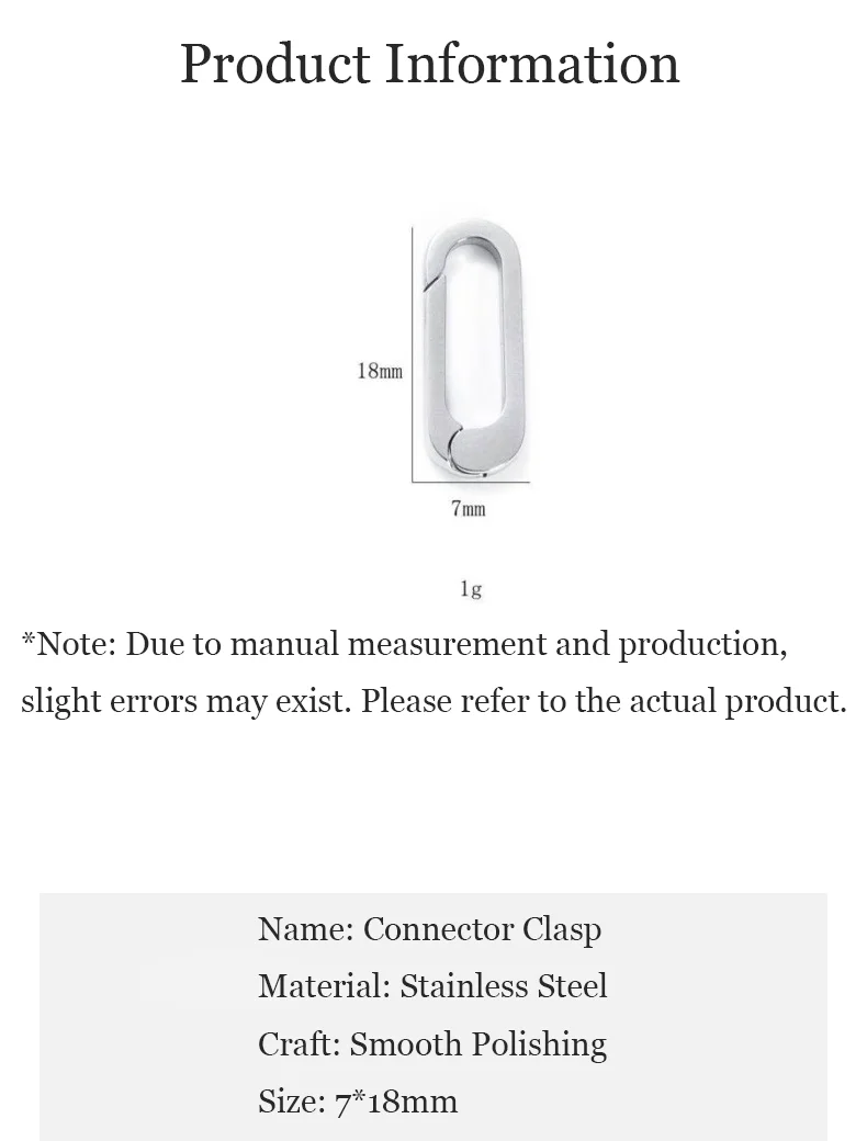 5Pcs 316L Stainless Steel Opened Clasp Carabiner Lobster Clasp Spring Buckle Connector For DIY Necklace Jewelry Making Finding