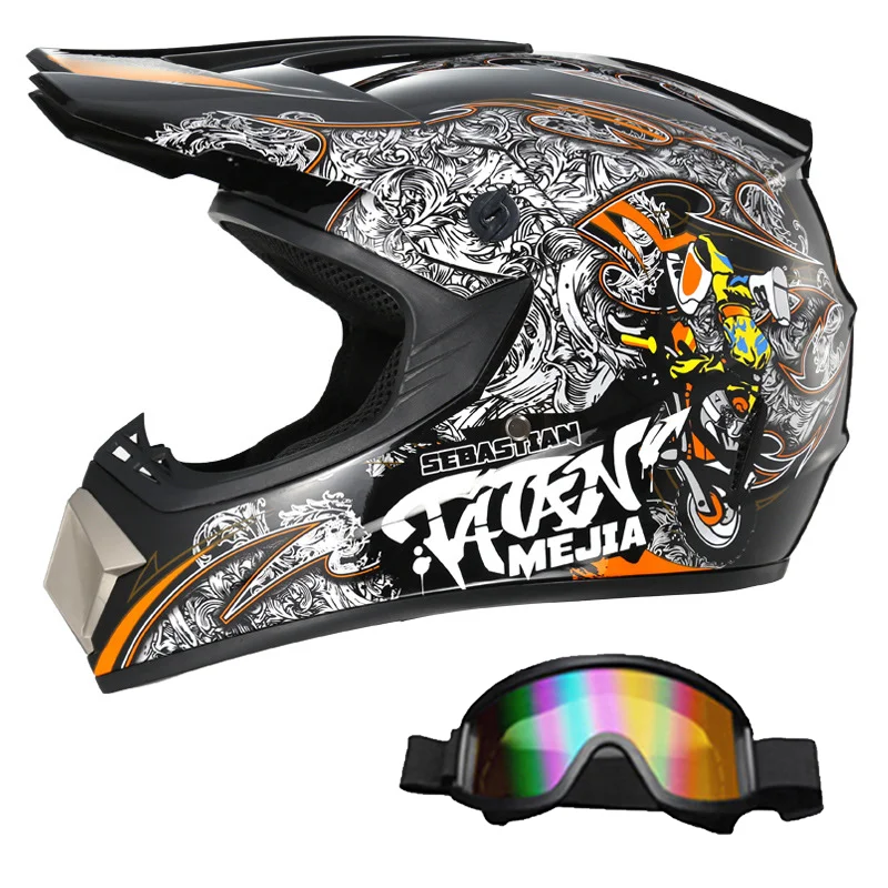 Head Protector for Motocross - Unisex Helmet for Men and Women in Bicycle Downhill ATV Motorcycle and Extreme Sports