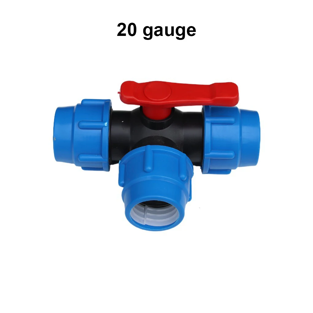 Three-way Ball Valve Replacement Detachable Sealed Leakproof Sunproof Park Greenhouse Water Hose Connector 20mm