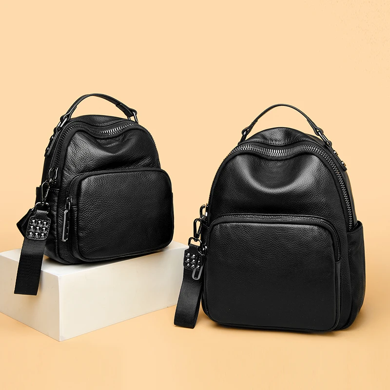 High Quality Genuine Leather Women Backpack Fashion Luxury Ladies Travel knapsack Girls Shoulder School Bag Cow Leather Mochila