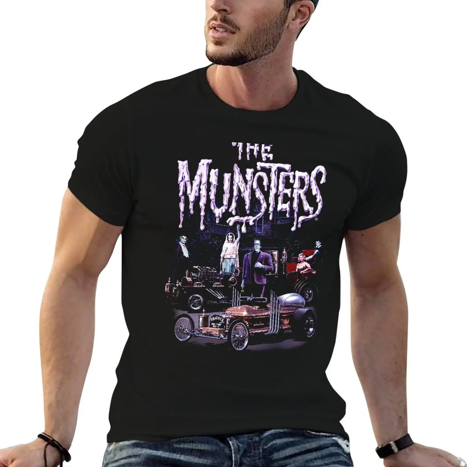 The Munsters Retro T-Shirt t shirts for man graphic funny man t shirt cotton high quality t shirts for man pack cotton T-shirt