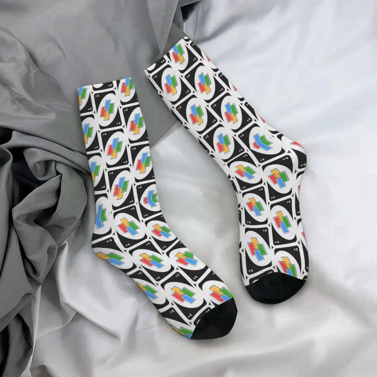 Plus Four Uno Card-Chaussettes Harajuku, Absorbant la Sueur, Chaussettes sulfToutes Saisons, Accessoires pour Cadeau d'Anniversaire Unisexe