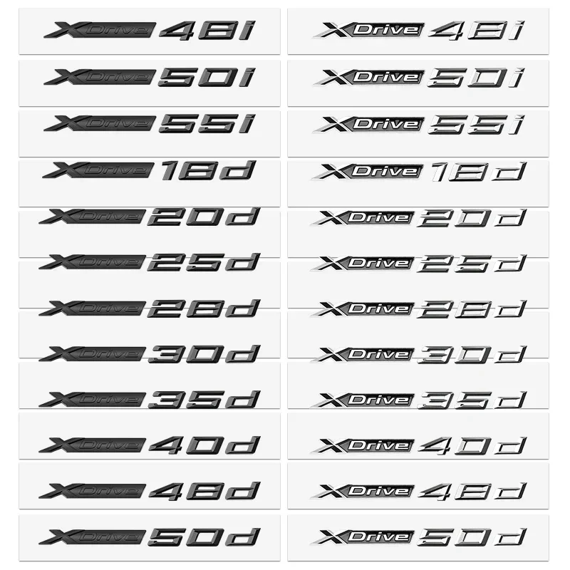 3D Xdrive 20d 30d 35d 40d 50d 20i 25i 30i Car Fender Emblem Trunk Badge Sticker For BMW M X1 X3 X4 X5 X6 X7 GT Logo Accessories