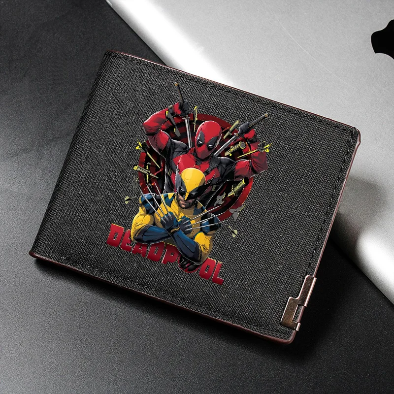 Deadpool & Wolverine Wallet for men  ID Card Holder Wallets Travel Foldable Storage Credit Coin Purse printing money clip