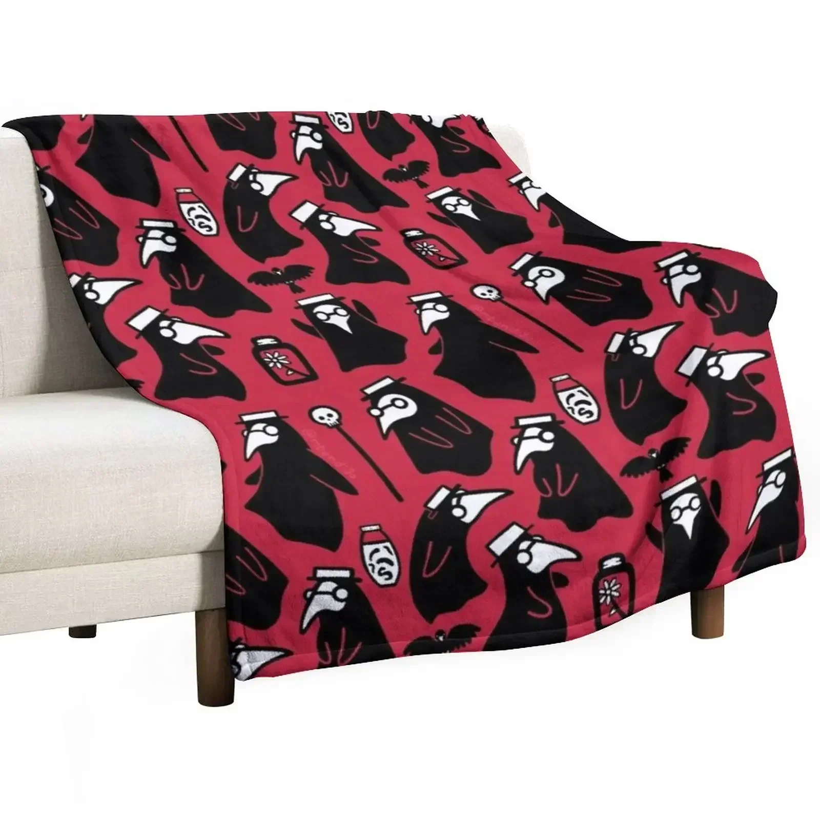 Plague Doctors Throw Blanket Hairys Retros Extra Large Throw Shaggy bed plaid Bed linens Blankets