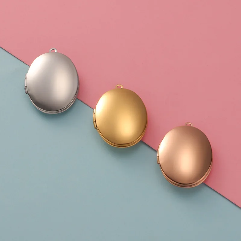 

3Pcs/Lot Stainless Steel Picture Photo Locket Frame Pendants 24*33.5mm Oval Photo Locket Charms For DIY Making Fashion Jewelry