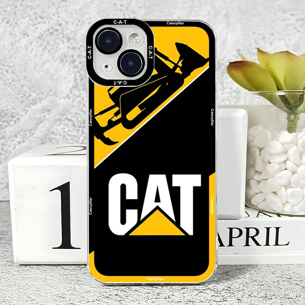 Caterpillar Dozer Logo phone  Case For iPhone 15 14 13 12 11 Pro Max Mini XS X XR SE 7 8 Plus Soft Angel Eyes Cover