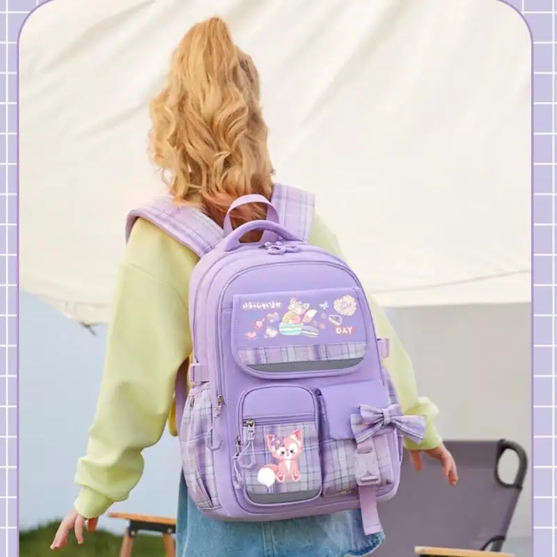 

Linabell Elementary School Student Backpack Large Capacity Female High Beauty Grade 2, 3, 5, 6 Children And Girls School Gifts