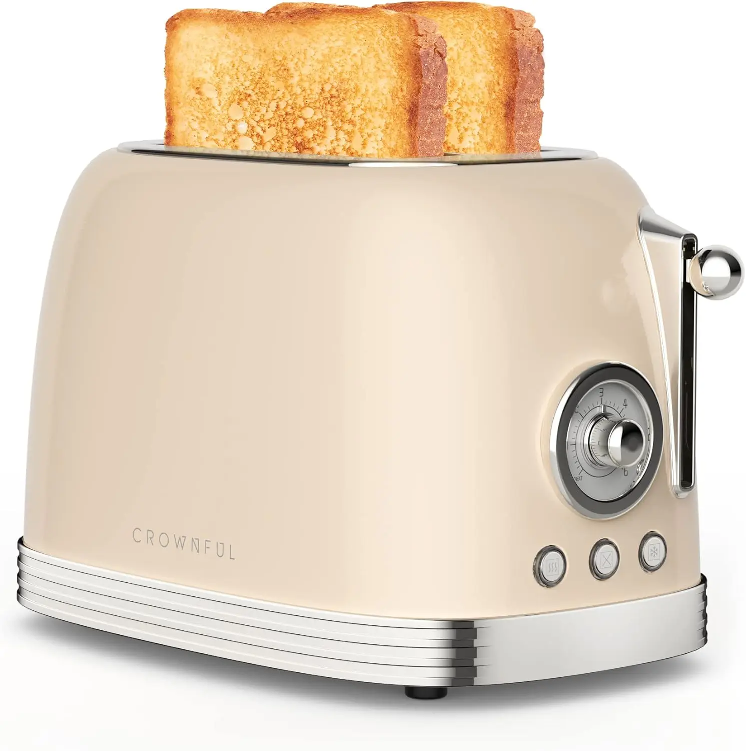 

NEW 2-Slice Toaster, Extra Wide Slots Toaster, Retro Stainless Steel with Bagel, Cancel, Defrost, Reheat Function and 6-Shade