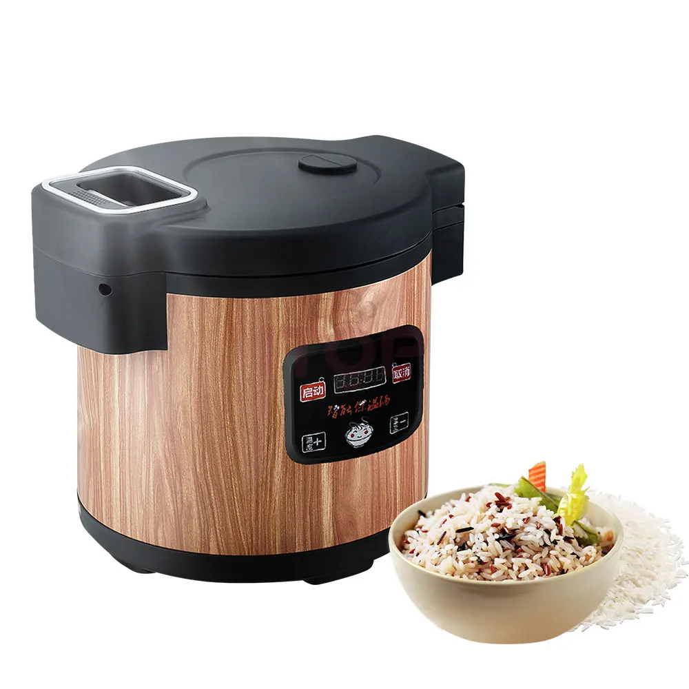 ITOP 110W Wood Grain Appearance Cooking Equipment Electric Heating Bucket Rice 15L Food Warmer