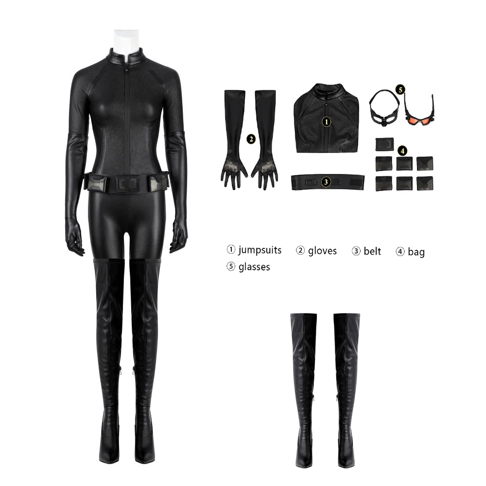 Halloween Catgirl Adult Party High Quality Anime Cosplay Costume Zentai Catgirl Selena Kyle Sexy Jumping Costume Performance Cos