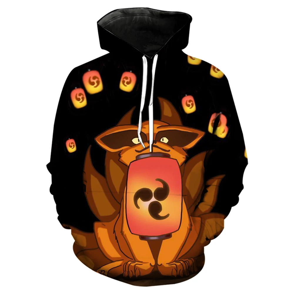 2024 New Fashion Japanese Anime Naruto Men's Hoodie 3D Printed Uzumaki Naruto Pattern Sweatshirt Street Style Casual Pullover