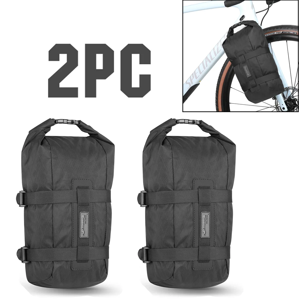 AliExpress UK Rhinowalk Bike Front Fork Bag 2 Units 6.5L Waterproof Bikepacking MTB Cycling Quick Release Front
