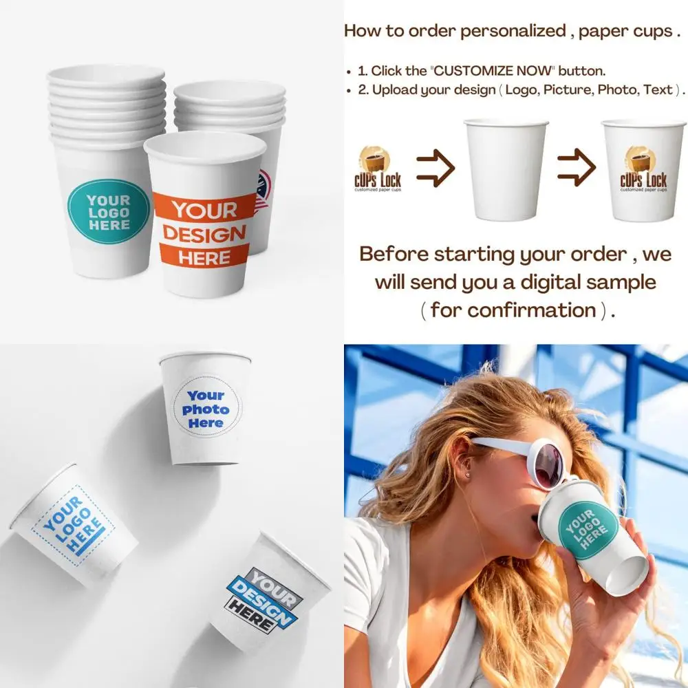

Настраиваемые персонализированные бумажные стаканчики для напитков — чашки для горячих и холодных напитков для кафе, офисов и бизнеса