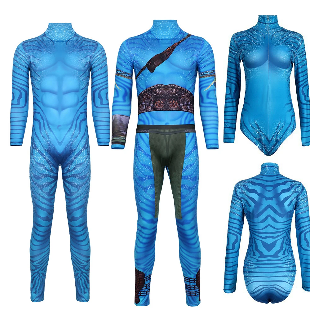Disfraz de adulto Avatar para mujeres y hombres, mono azul, mono de Cosplay para días de Navidad y fiesta de disfraces, ropa de Halloween