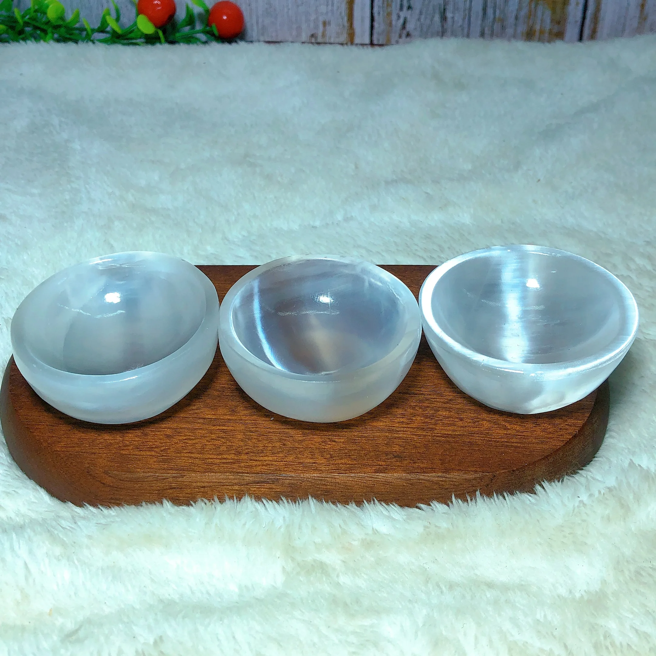 Natural Crystals Selenite Bowl Flashy Polished Craving Reiki Home Decorations High Quality Mineral Energy Gift