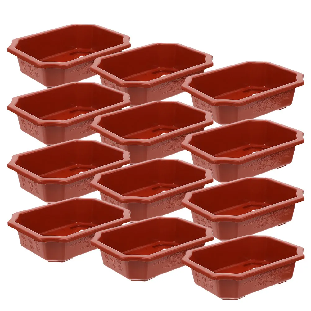 

12Pcs Plastic Flowerpots Balcony Plant Container Small Planter Pot Indoor Outdoor Decorative Drain Hole Flowerpot Garden Pots