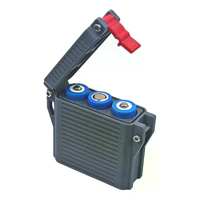 Shockproof Waterproof 18650 Battery Storage Case With Secure Lock Latch And Rugged Build Perfect For Outdoor Camping Hiking