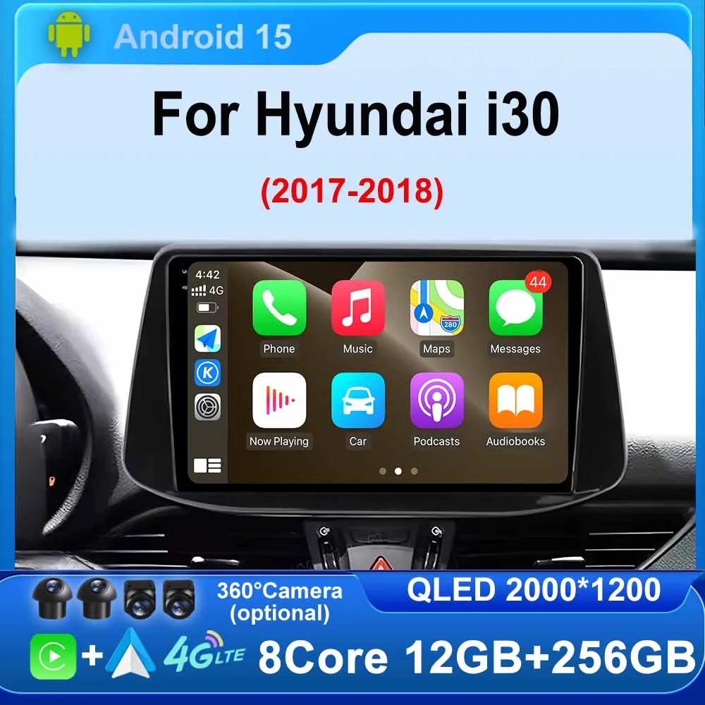 

Android Auto for Hyundai i30 2017-2018 Wireless Carplay Car Radio Multimedia Player Bluetooth GPS Navigation WIFI 4G DSP Stereo