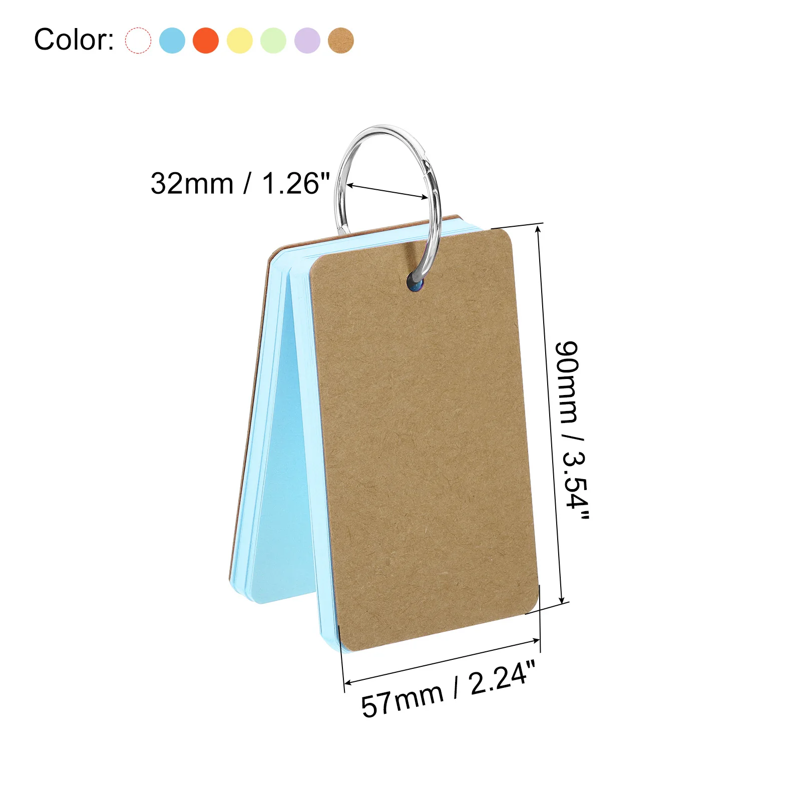 Portable Notebook Loose Leaf Notepad Ring Study Card for Staff Students Kawaii Stationery Diary Cards Style Brochure Pamphlet