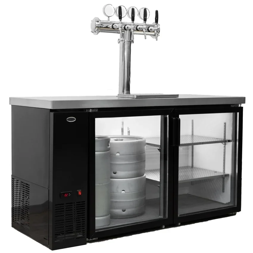 Draft keg beer cooler dispenser machine with glass door for Australia market